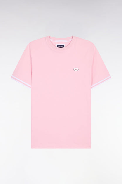 T-shirt rose en coton à manches courtes et coupe classique e26maitc0031 roc16