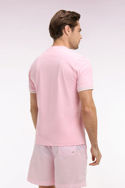 T-shirt rose en coton à manches courtes et coupe classique e26maitc0031 roc16