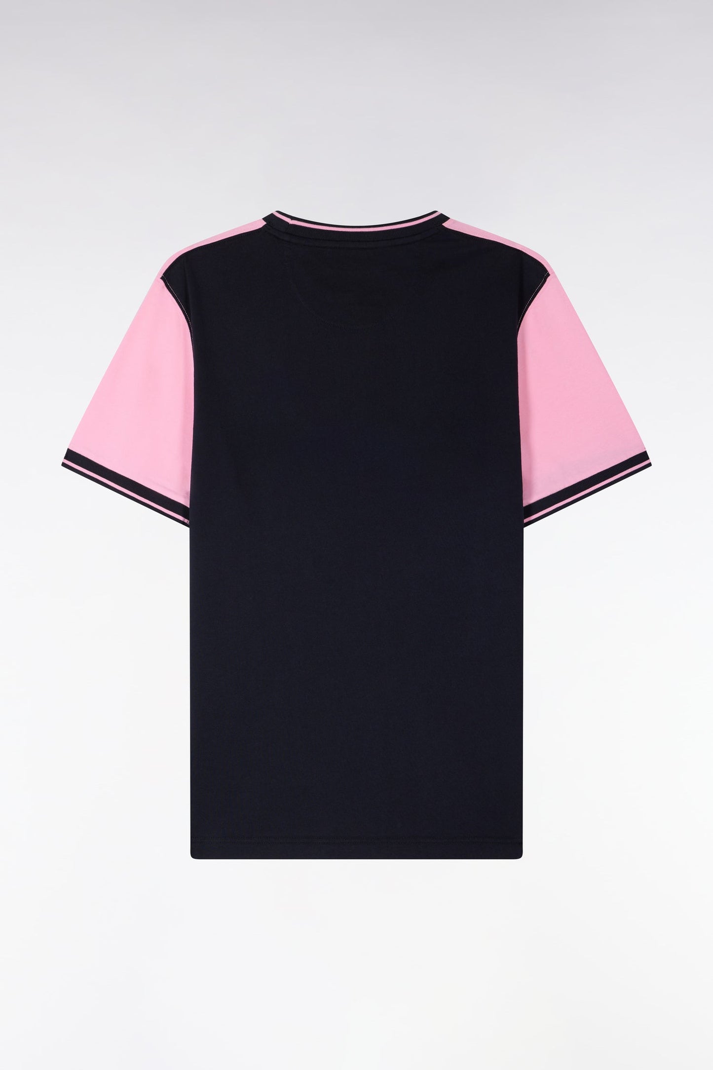 T-shirt à manches courtes bicolore rose et marine ,e26maitc0039 rom