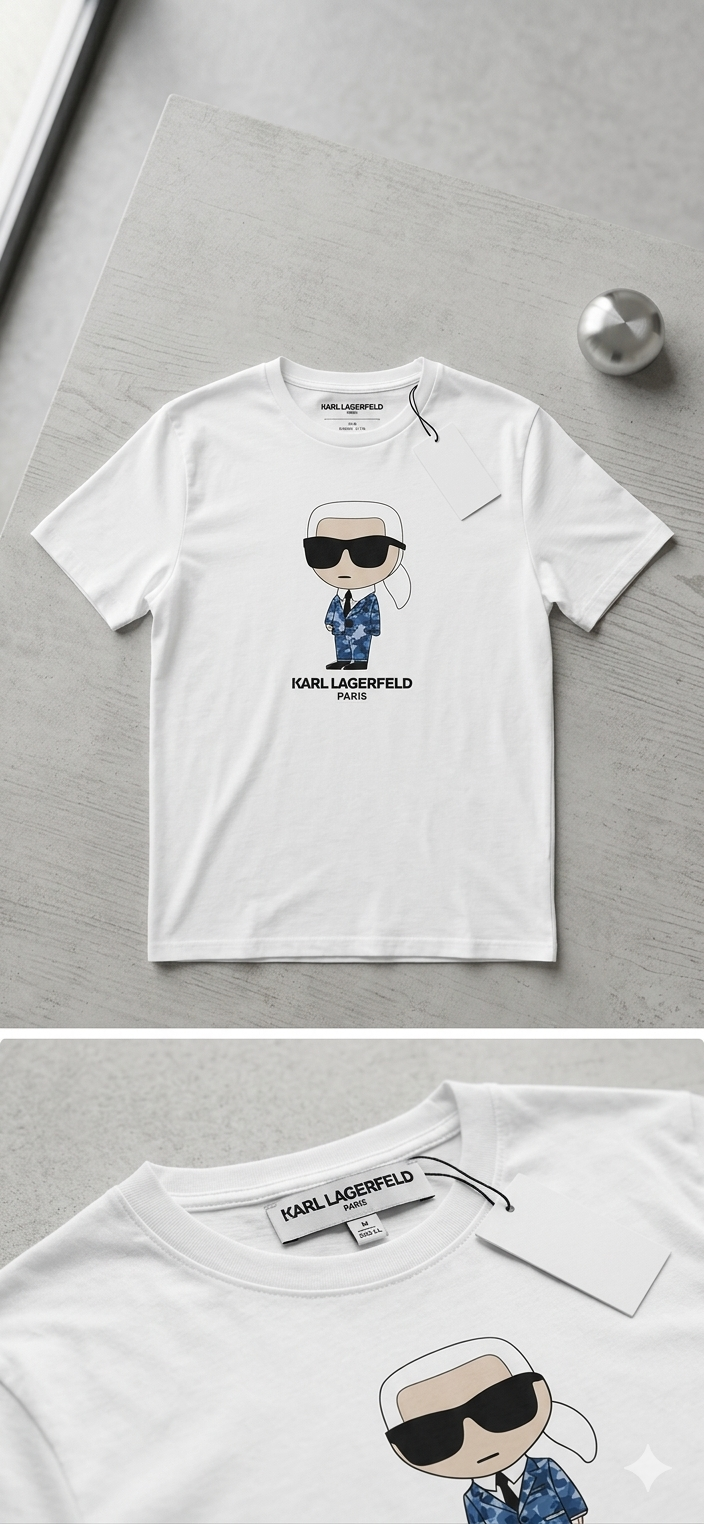 t-shert karl pixélé  lm6g2013 white