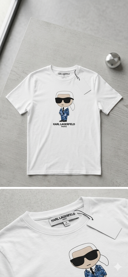 t-shert karl pixélé  lm6g2013 white