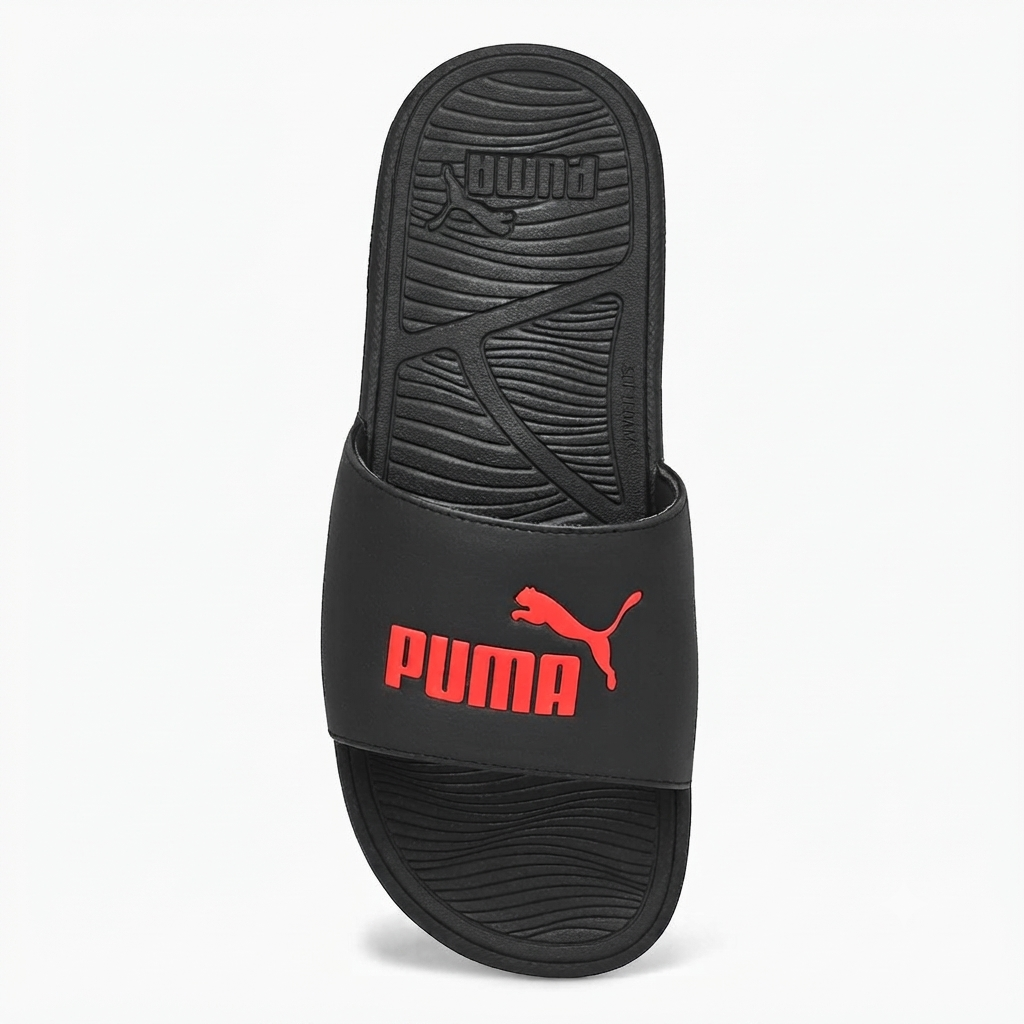 claquette puma noire et rouge  (389113-02)