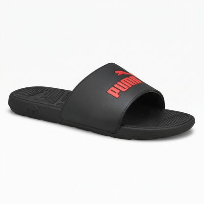 claquette puma noire et rouge  (389113-02)