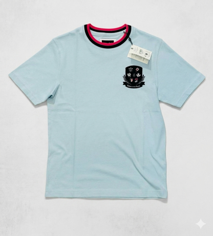 T-shirt à manches courtes bicolore bleu ciel