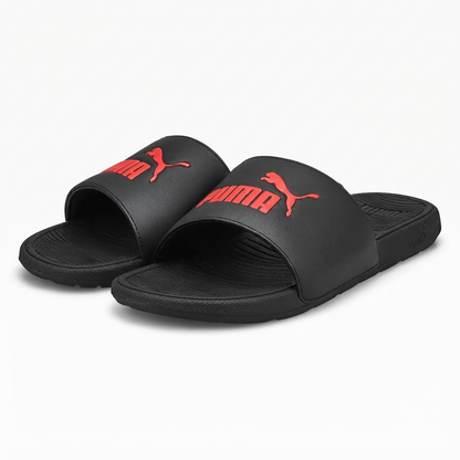 claquette puma noire et rouge  (389113-02)