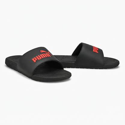 claquette puma noire et rouge  (389113-02)