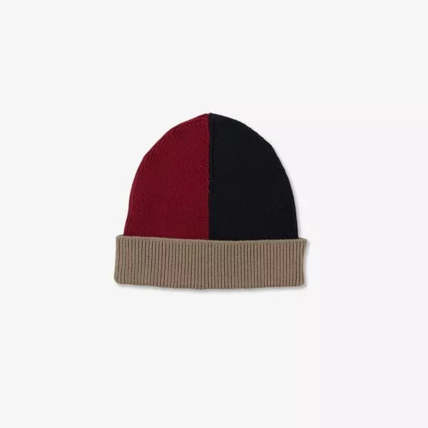 Bonnet bordeaux en coton côtelé naturel tricolore h21chabn0004(bxm5)