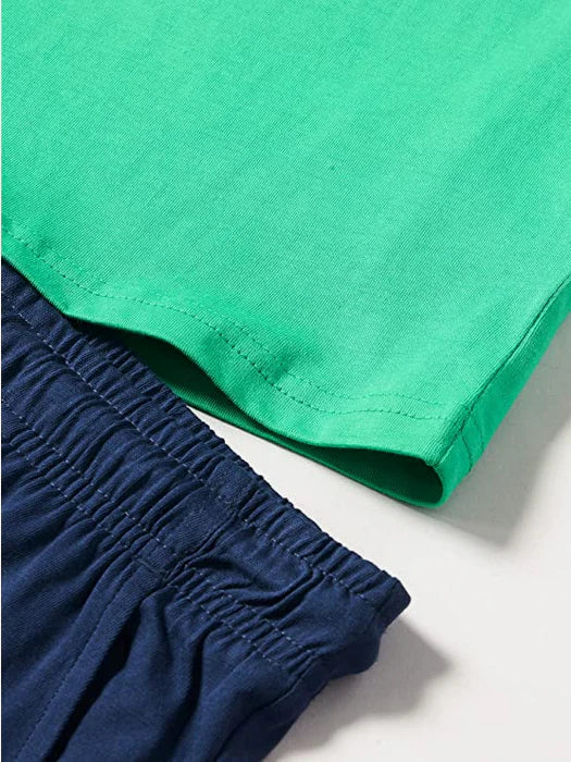 T-shirt graphique Champion Legacy pour garçon + bermuda 306315 GS004 ELG Vert-Bleu