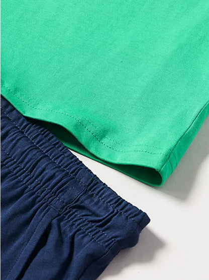 T-shirt graphique Champion Legacy pour garçon + bermuda 306315 GS004 ELG Vert-Bleu