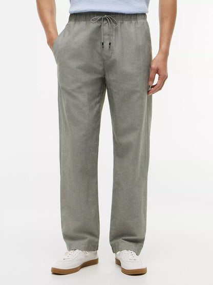 Cotton-Linen Blend Relaxed Pant grey Xm07239 02i pli