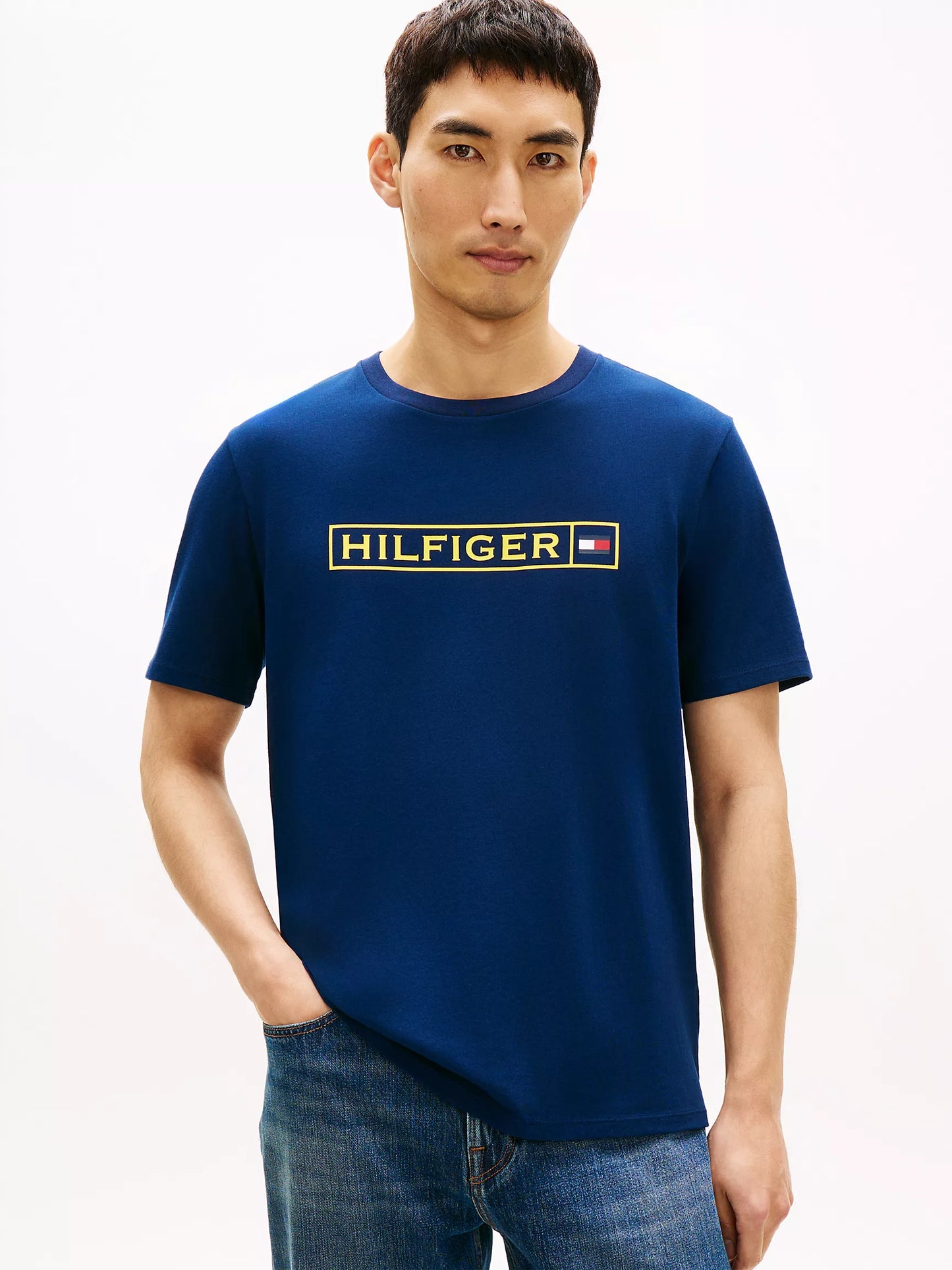 T-shirt Hilfiger Box Logo xm07446 400 dcc blue
