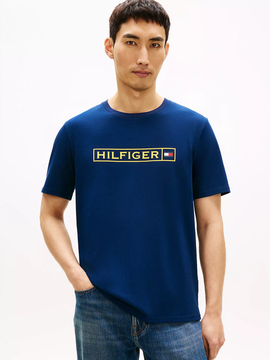 T-shirt Hilfiger Box Logo xm07446 400 dcc blue