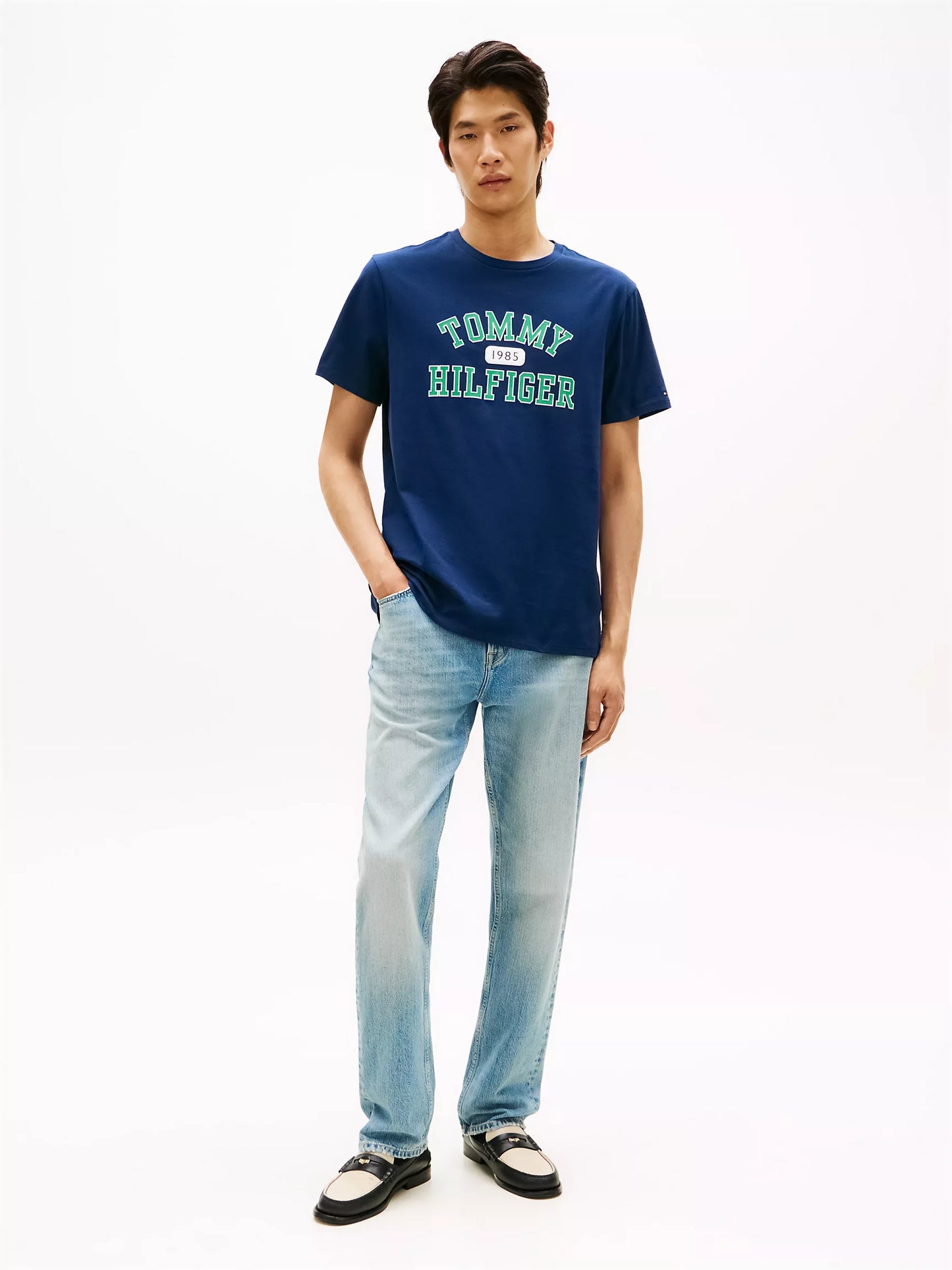 Tommy Varsity Logo T-Shirt xm07447 400  bleu