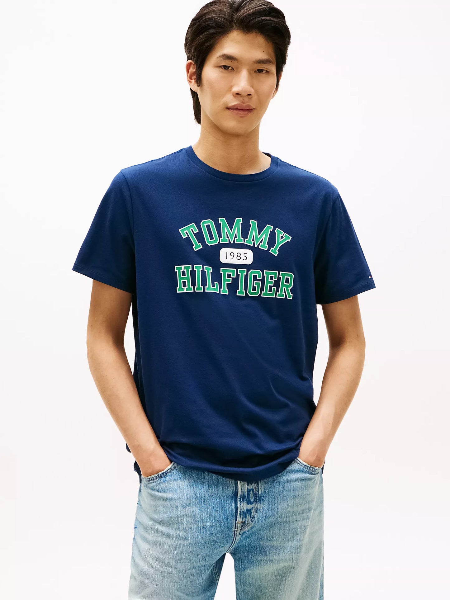 Tommy Varsity Logo T-Shirt xm07447 400  bleu