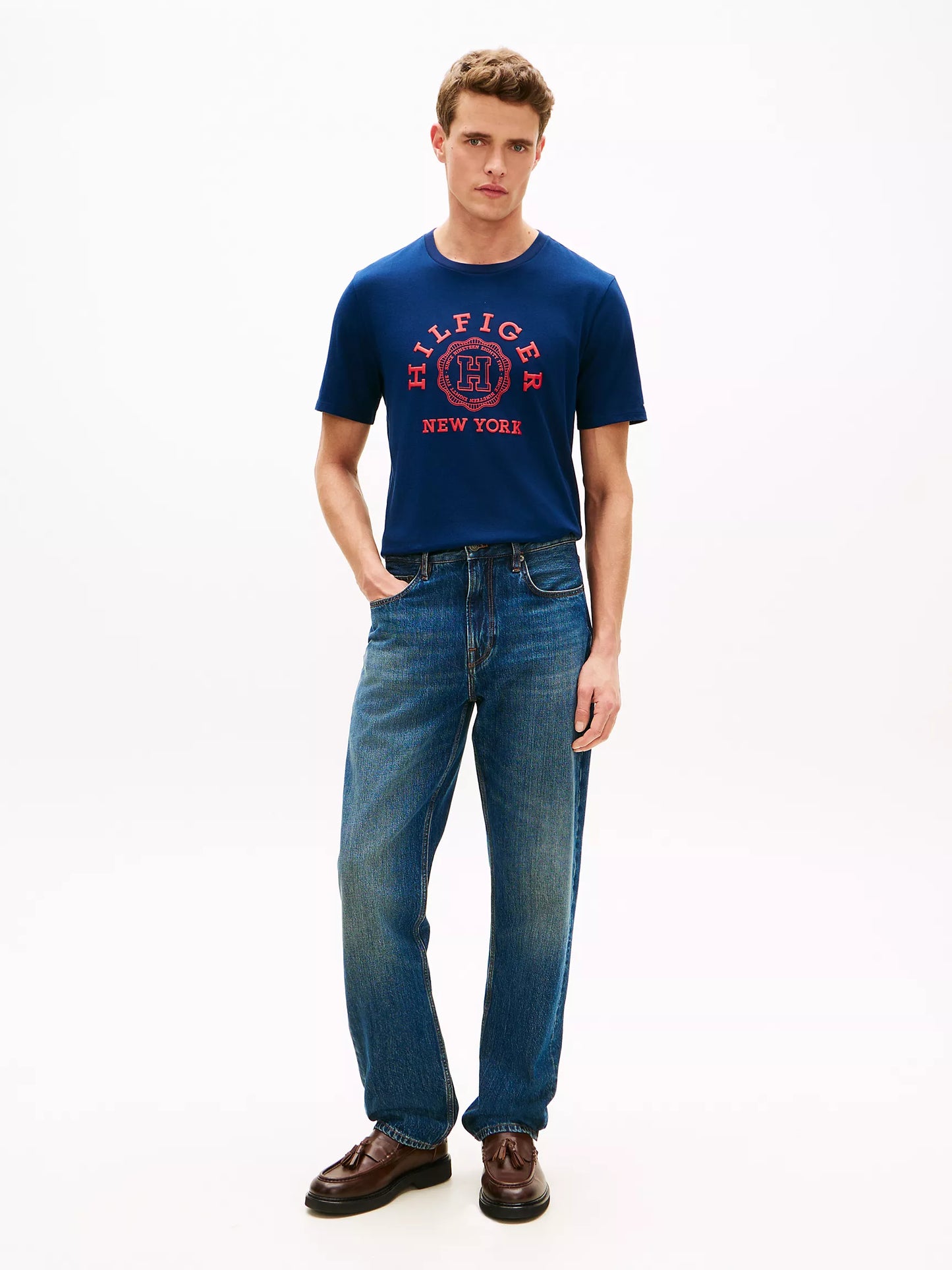 Hilfiger Arch Logo T-Shirt xm07703 400  bleu