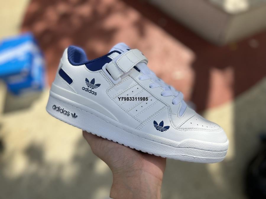 adidas originals Forum Low white and blue casual sneakers ho1673