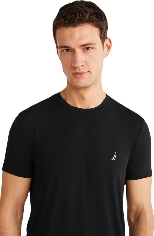 Nautica Men's Black Modal T-shirt - 95% Soft Texture  n1m01644