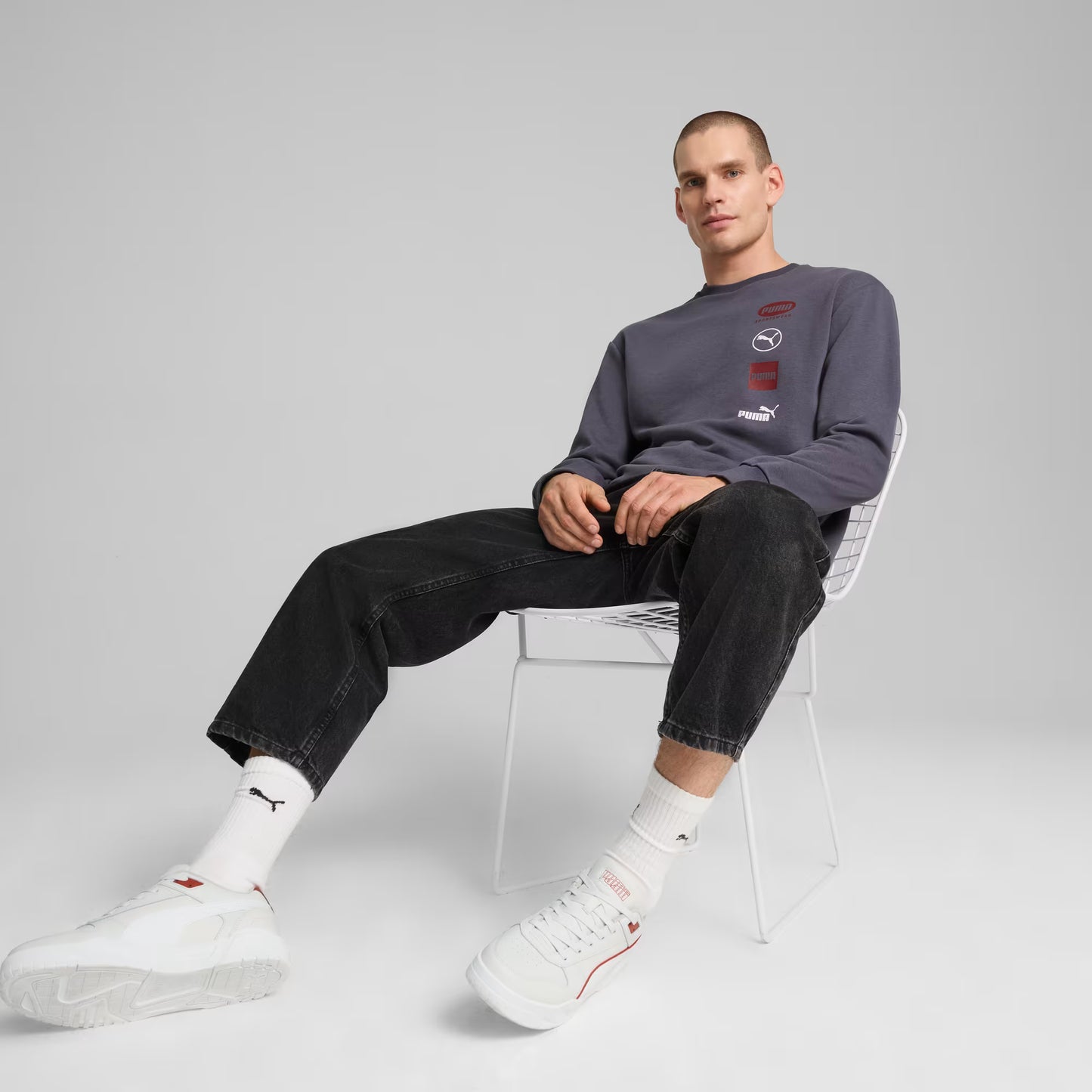 PUMA POWER Men's round neck and printed sweatshirt 682751-69/682701-69