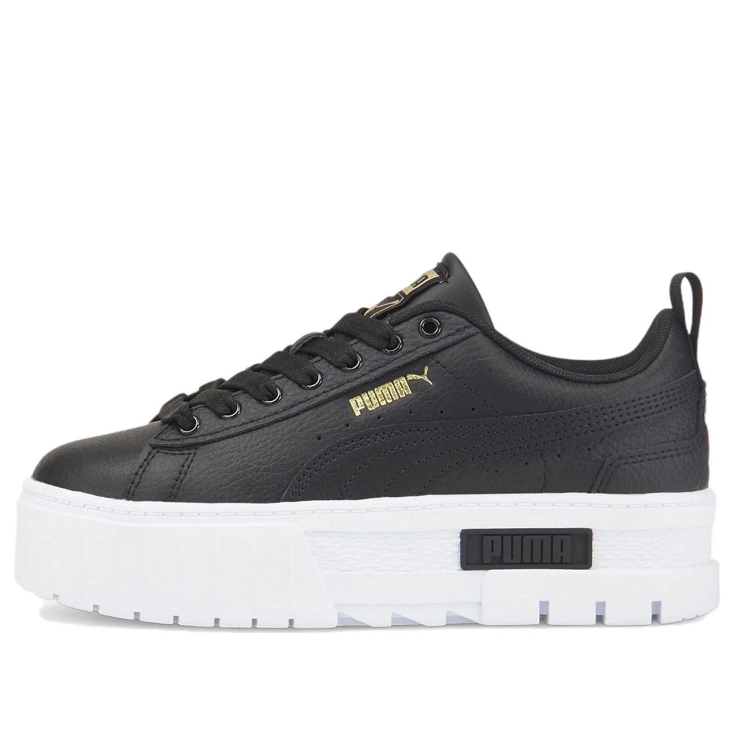 PUMA(GS) Mayze Leather 'Black Team Gold' 384527-02