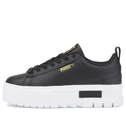 PUMA(GS) Mayze Leather 'Black Team Gold' 384527-02