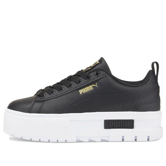 PUMA(GS) Mayze Leather 'Black Team Gold' 384527-02