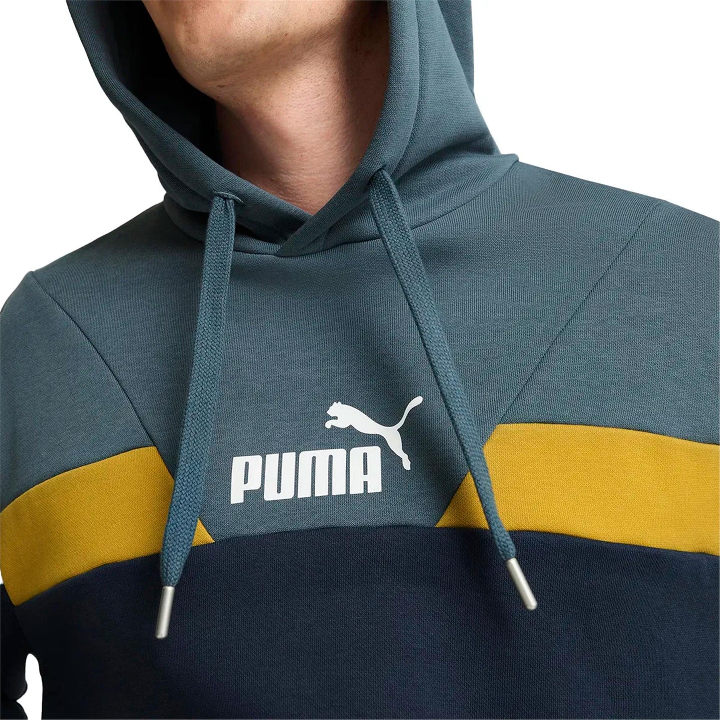Puma 681731-14 Puma Power Colorblock Hoodie Club Navy Men's Sweatshirt