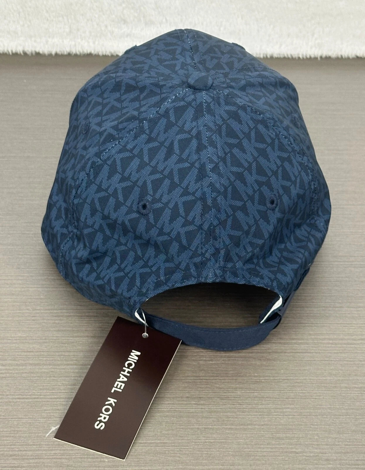 Michael Kors Men's Midnight Navy Blue MK Signature Baseball CapHat One Size NWT ot5004u2qq
