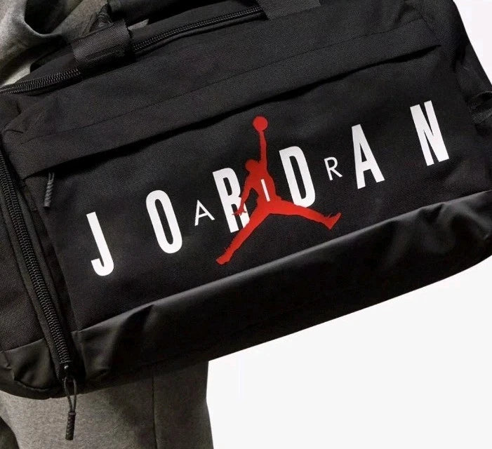 NIKE JORDAN SMALL BLACK RED GYM SPORT Duffel SM0168-023 BAG SHOE POCKET SM0168-023