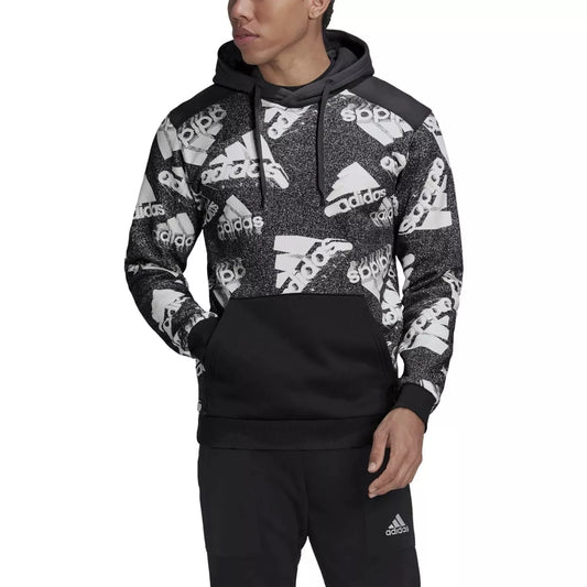 Men's Adidas Hoodie Fleece Black/White Unisex Hoodie and black pant HK0369 /HK0384