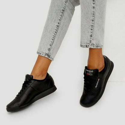 Reebok Classic Princess Women's Shoes Sz 8.5 Athletic Sneaker Black Trainer 00120