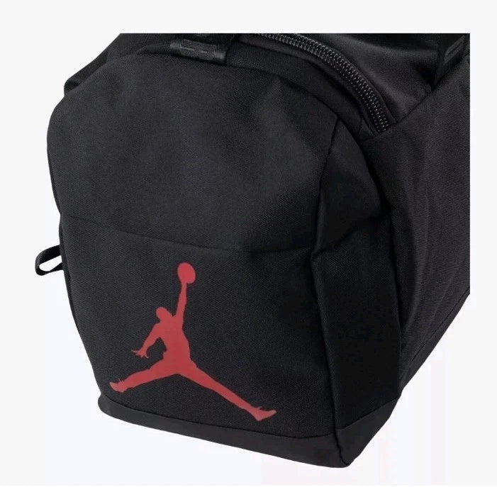 NIKE JORDAN SMALL BLACK RED GYM SPORT Duffel SM0168-023 BAG SHOE POCKET SM0168-023