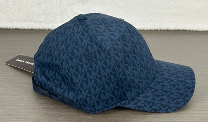 Michael Kors Men's Midnight Navy Blue MK Signature Baseball CapHat One Size NWT ot5004u2qq