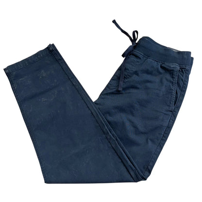 Tommy Hilfiger Men's Pull-on Drawstring Garment-Dyed Relaxed Tapered Twill Pants dark bluexm04211 400 dw5