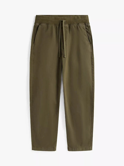Tommy Hilfiger Men's Pull-on Drawstring Garment-Dyed Relaxed Tapered Twill Pants green xm04211 250 rbn