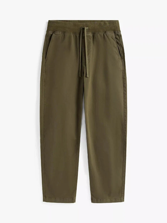 Tommy Hilfiger Men's Pull-on Drawstring Garment-Dyed Relaxed Tapered Twill Pants green xm04211 250 rbn
