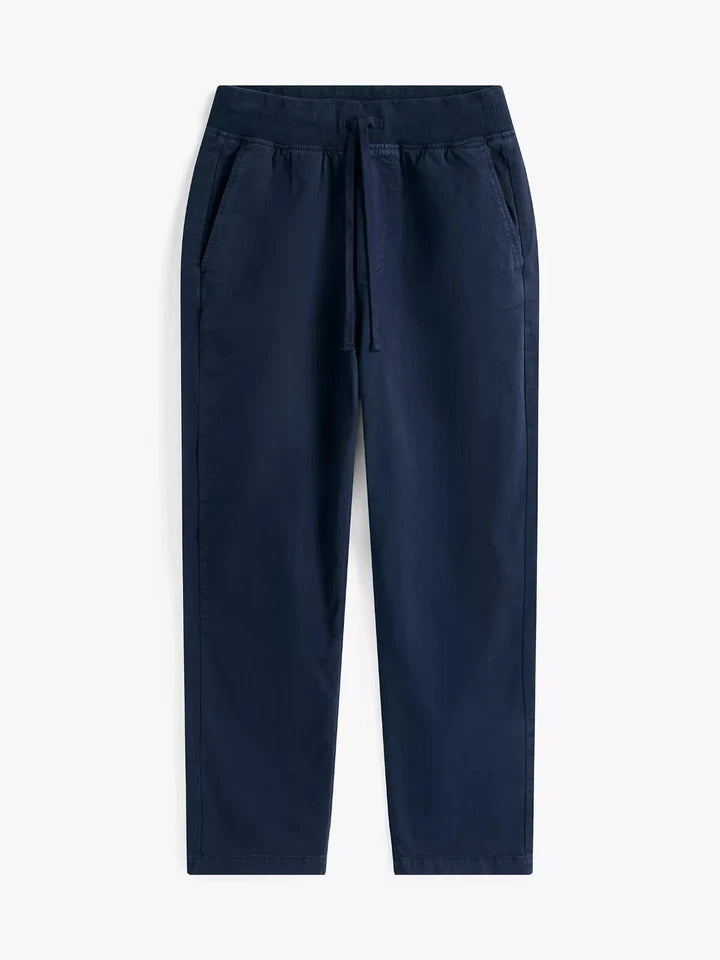 Tommy Hilfiger Men's Pull-on Drawstring Garment-Dyed Relaxed Tapered Twill Pants dark bluexm04211 400 dw5