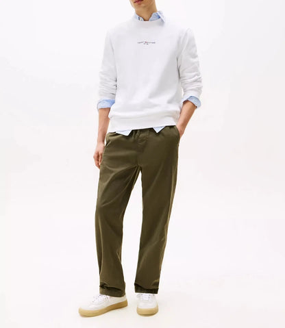 Tommy Hilfiger Men's Pull-on Drawstring Garment-Dyed Relaxed Tapered Twill Pants green xm04211 250 rbn