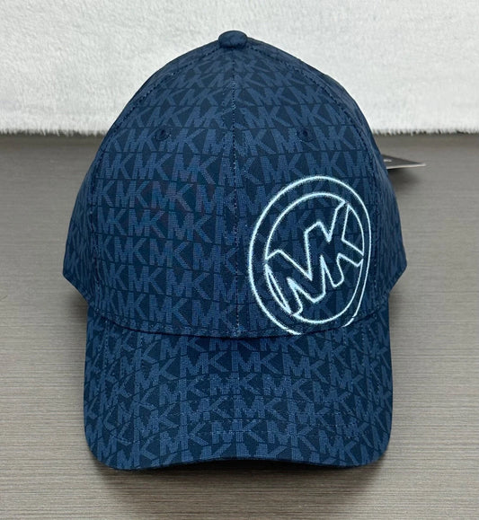 Michael Kors Men's Midnight Navy Blue MK Signature Baseball CapHat One Size NWT ot5004u2qq