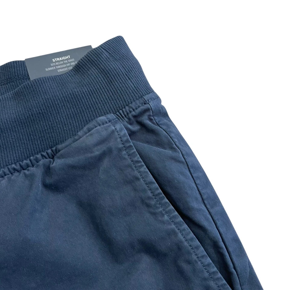 Tommy Hilfiger Men's Pull-on Drawstring Garment-Dyed Relaxed Tapered Twill Pants dark bluexm04211 400 dw5