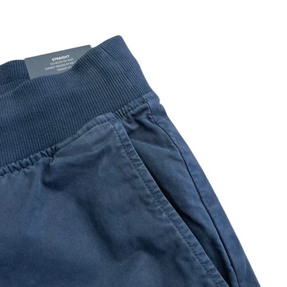 Tommy Hilfiger Men's Pull-on Drawstring Garment-Dyed Relaxed Tapered Twill Pants dark bluexm04211 400 dw5