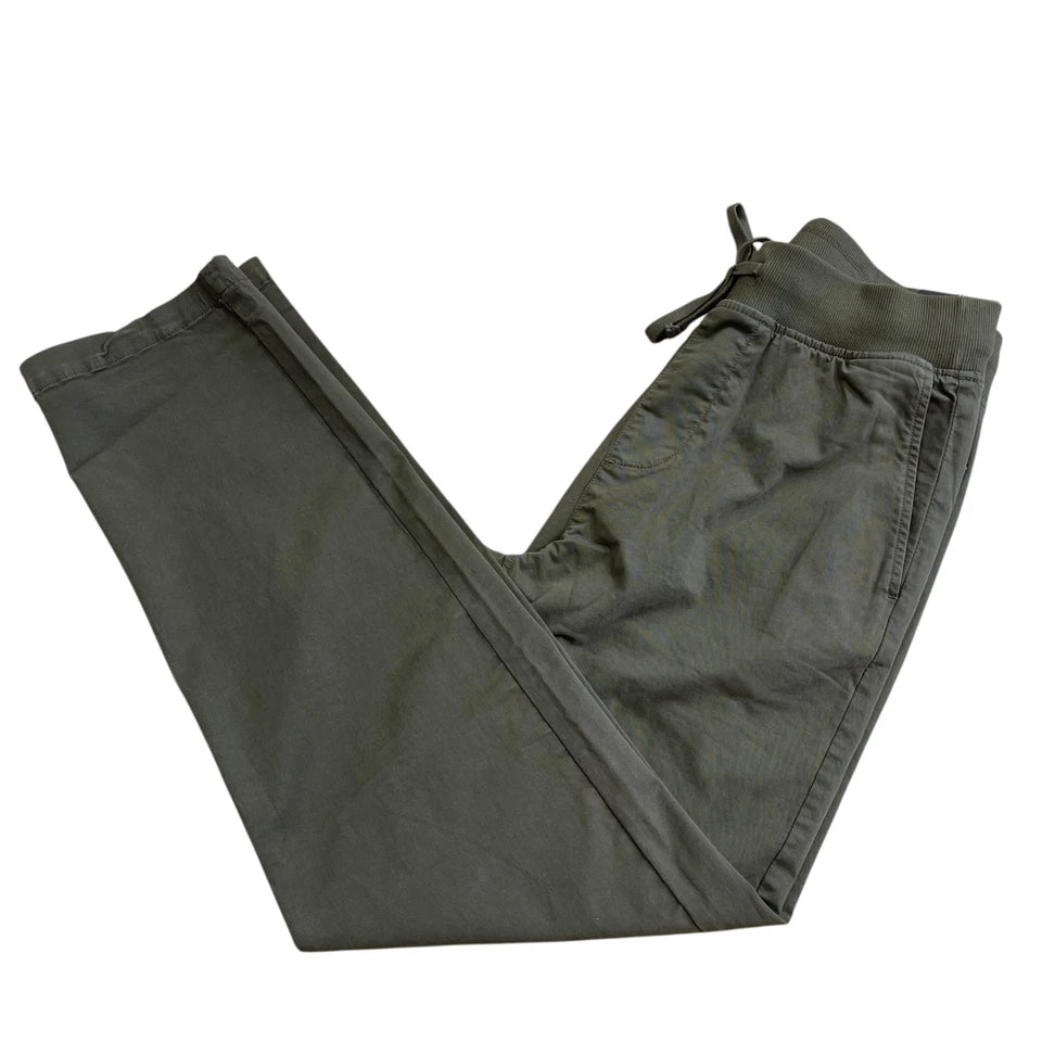 Tommy Hilfiger Men's Pull-on Drawstring Garment-Dyed Relaxed Tapered Twill Pants green xm04211 250 rbn